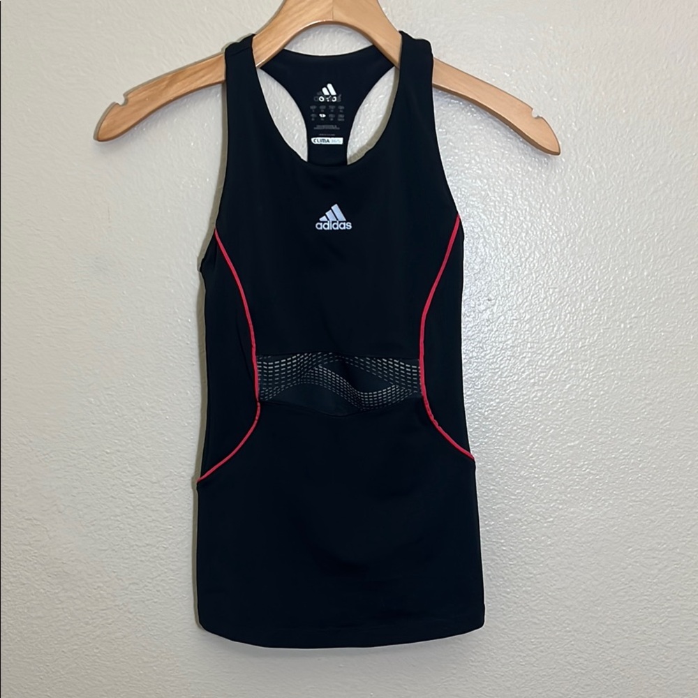 Adidas Black Tank Top with Red Trim